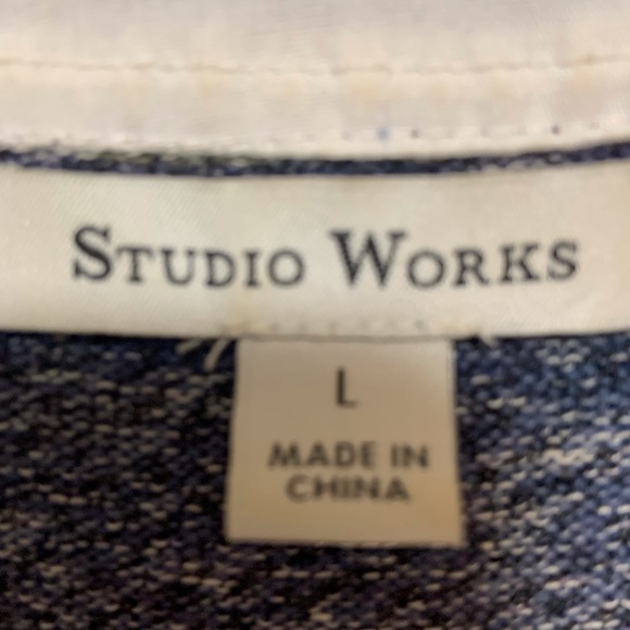 Studio Works V Neck Top with Collar - Picture 3 of 5